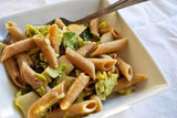 Penne with Brussels Sprouts, Pear and Fontina Cheese