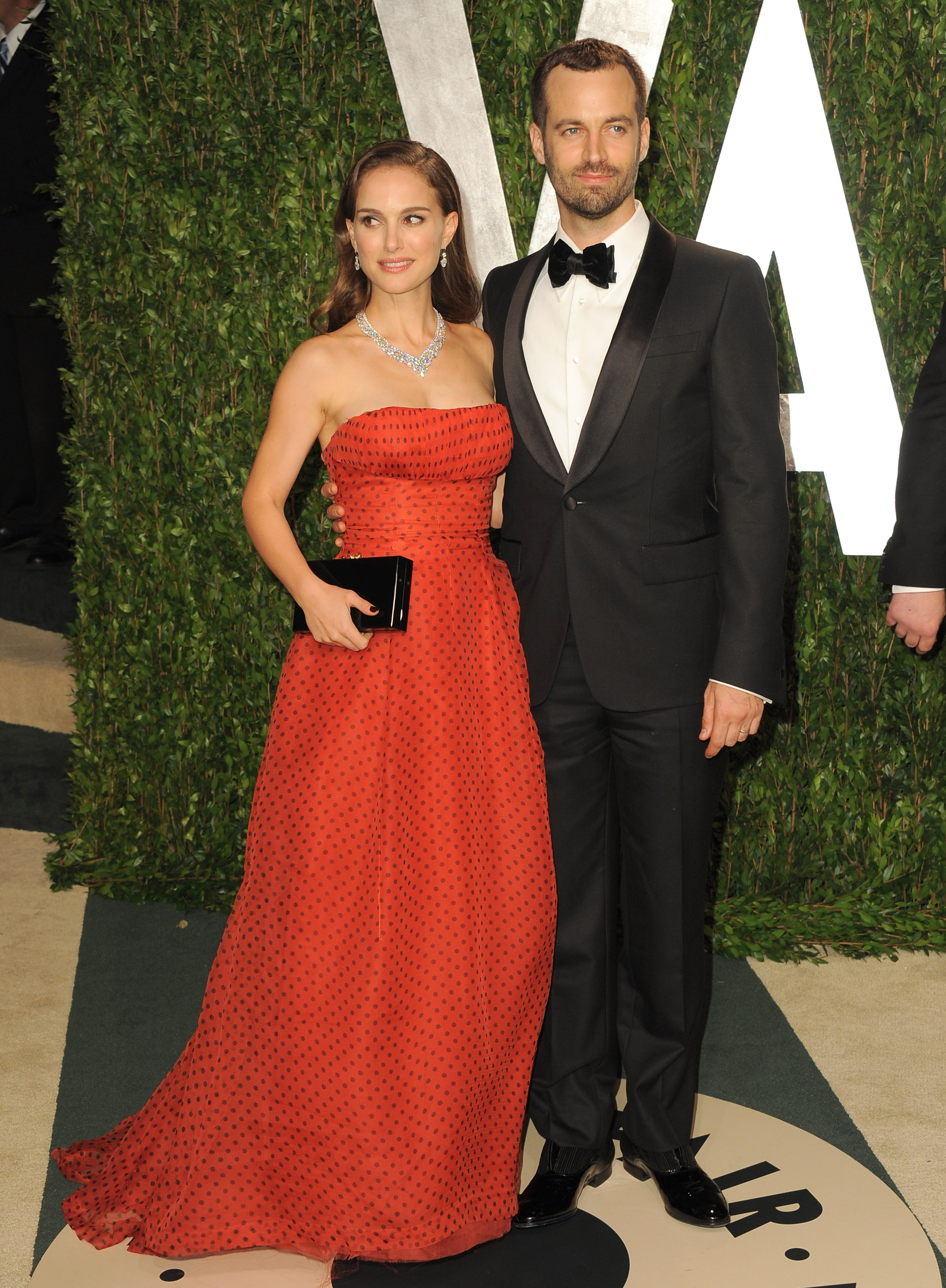 Natalie Portman and Benjamin Millepied strike a pose. Natalie Portman and Benjamin Millepied strike a pose.