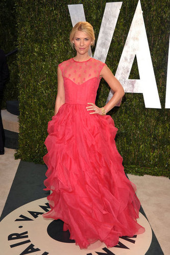 Claire Danes arrives at the Vanity Fair party wearing a Valentino gown.
Claire Danes arrives at the Vanity Fair party wearing a Valentino gown.
