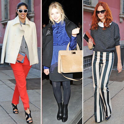 Celebrities at Milan Fashion Week Fall 2012