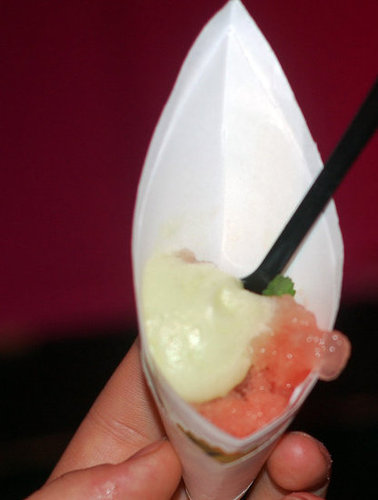 Watermelon Granita With Basil Cream Watermelon Granita With Basil Cream