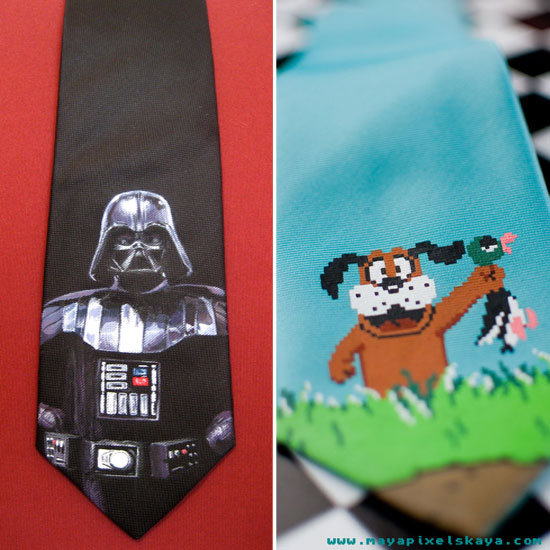 Hand-Painted Ties Fit For A Geek's Closet Hand-Painted Ties Fit For A Geek's Closet