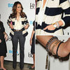 Jessica Alba Wearing Striped Blazer in LA