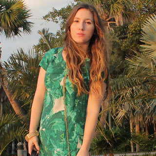 Green Floral Dress Street Style