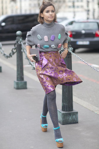 Gemstones and jacquard give her grays a little fashion whimsy.
Gemstones and jacquard give her grays a little fashion whimsy.