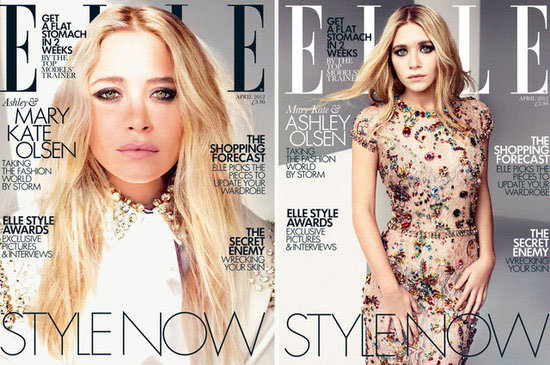 Mary-Kate and Ashley Olsen on the Cover of UK Elle's April 2012 Issue: Which Cover Do You Prefer?