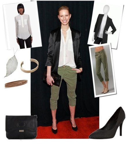Karolina Kurkova in Army Trousers