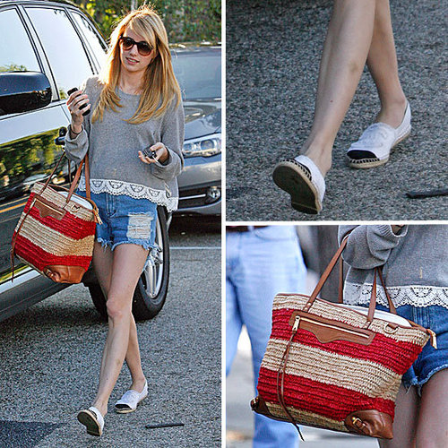 Emma Roberts in Denim Cutoffs