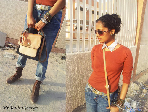 Boyfriend Jeans and collar