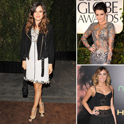 Celebrities Wearing Floral Applique Dresses 2012