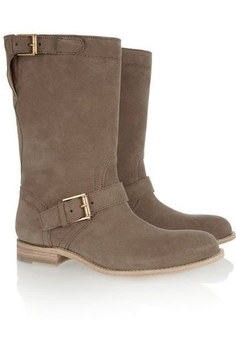 Jil Sander | Buckled brushed-suede boots | NET-A-PORTER.COM