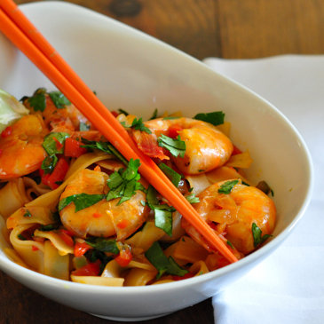 Simple Stir-Fry Shrimp and Rice Noodle Recipe Dinner