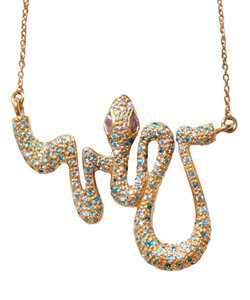 Max & Chloe - Melinda Maria Nikki Serpent Baby in Blue Topaz Necklace - Max and Chloe