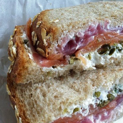 Lox and Cream Cheese Sandwich