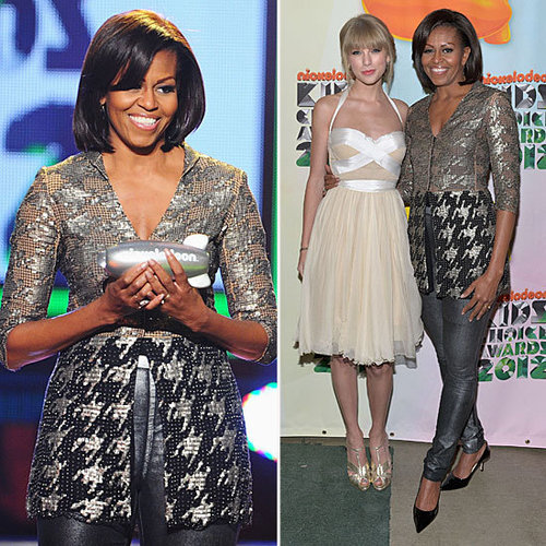 First Lady Michelle Obama Wears Sexy Leather Pants at the 2012 Nickelodeon Kids' Choice Awards
