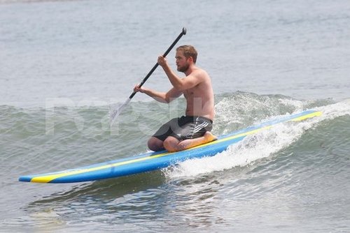 Robert Pattinson went shirtless in Malibu.
Robert Pattinson went shirtless in Malibu.