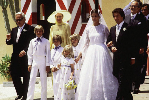 Princess Caroline of Monaco was surrounded by family, including her father, Prince Rainier III, during her June 1978 wedding, when she tied the knot with Philippe Junot.
Princess Caroline of Monaco was surrounded by family, including her father, Prince Rainier III, during her June 1978 wedding, when she tied the knot with Philippe Junot.