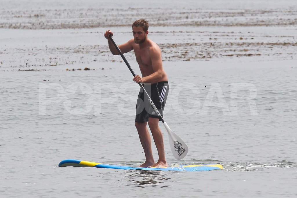 Robert Pattinson Shirtless Video Paddleboarding | POPSUGAR 