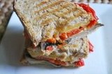 Roasted Red Pepper, Portabella and Smoked Gouda Grilled Cheese