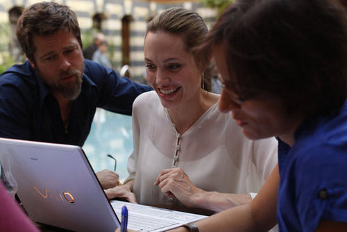Angelina Jolie and Brad Pitt teamed up in October 2009 visiting Iraqi refugees in Syria.
Angelina Jolie and Brad Pitt teamed up in October 2009 visiting Iraqi refugees in Syria.