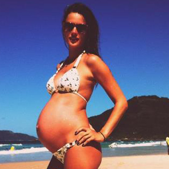 Alessandra Ambrosio pregnant in a bikini.
Alessandra Ambrosio pregnant in a bikini.
