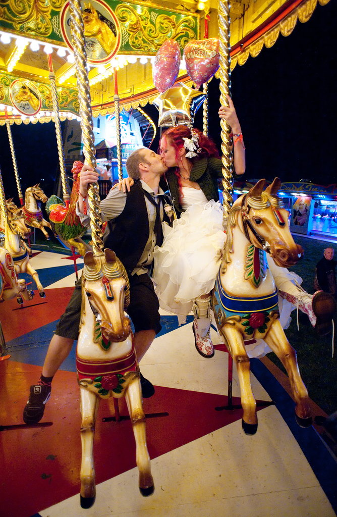 Newlyweds kissed at the Big Chill festival near Ledbury in Herefordshire.
Newlyweds kissed at the Big Chill festival near Ledbury in Herefordshire.
