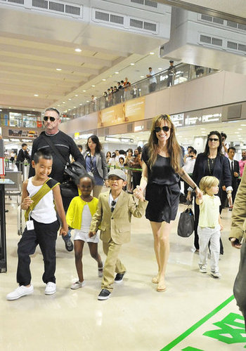 Angelina Jolie and the kids walked hand in hand at the Narita International Airport in Japan in July 2010.
Angelina Jolie and the kids walked hand in hand at the Narita International Airport in Japan in July 2010.