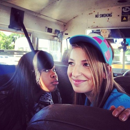 Glee's Kevin McHale snapped a photo of costars Amber Riley and Vanessa Lengies while riding a school bus.
Source: Instagram User KevinMcHale
Glee's Kevin McHale snapped a photo of costars Amber Riley and Vanessa Lengies while riding a school bus.
Source: Instagram User KevinMcHale