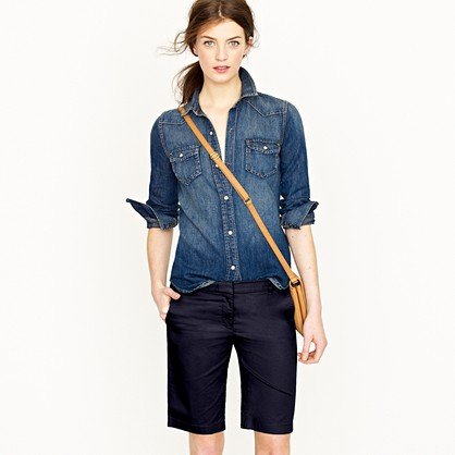 We love throwing a snug top on with these longer shorts for a perfect girl-meets-boy mix.
J.Crew Summerweight Chino Short ($50)
We love throwing a snug top on with these longer shorts for a perfect girl-meets-boy mix.
J.Crew Summerweight Chino Short ($50)