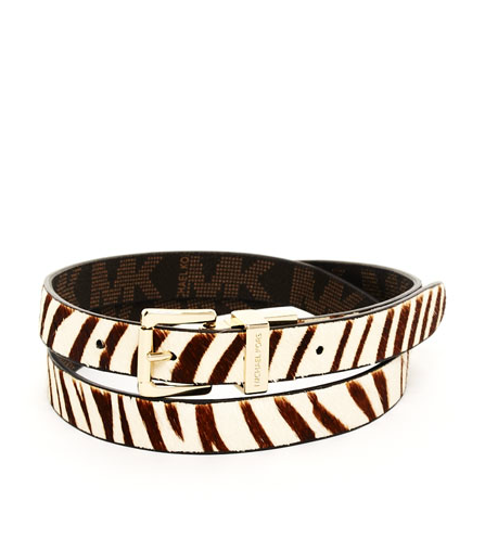 Exotic yet comfortable and effortless, the zebra print lends itself to versatile style options. Wear it high on the waist with a flowy skirt or low on the hips with shorts or jeans.
Michael by Michael Kors Zebra-Print Calf Hair Belt ($48)
Exotic yet comfortable and effortless, the zebra print lends itself to versatile style options. Wear it high on the waist with a flowy skirt or low on the hips with shorts or jeans.
Michael by Michael Kors Zebra-Print Calf Hair Belt ($48)