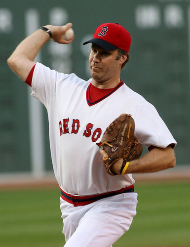 Will Ferrell was in full Boston Red Sox gear to throw a pitch in July 2006.
Will Ferrell was in full Boston Red Sox gear to throw a pitch in July 2006.
