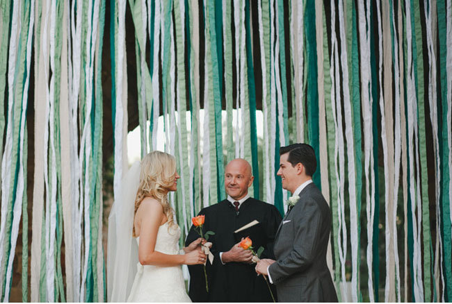 Lots and lots of hanging streamers feel fun and festive, adding a bit of whimsy to your big moment.
Photo by The Nichols via Green Wedding Shoes
Lots and lots of hanging streamers feel fun and festive, adding a bit of whimsy to your big moment.
Photo by The Nichols via Green Wedding Shoes