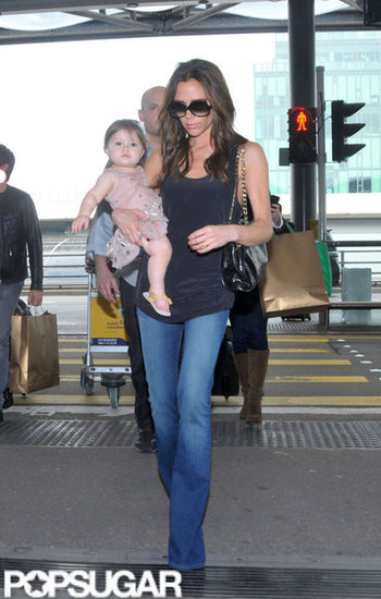 Victoria Beckham left Hong Kong with daughter Harper Beckham.
Victoria Beckham left Hong Kong with daughter Harper Beckham.