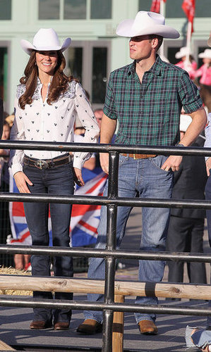 Looks like Kate changed tops midway through the Calgary Stampede Parade in July 2011! We're loving this blue-embroidered Alice by Temperley blouse, though.
Looks like Kate changed tops midway through the Calgary Stampede Parade in July 2011! We're loving this blue-embroidered Alice by Temperley blouse, though.