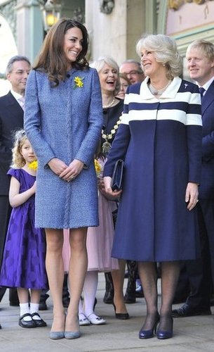 Kate Middleton looked ready for Spring in a gorgeous bright blue Missoni jacket and Rupert Sanderson pumps as she stepped out alongside the queen and Camilla, Duchess of Cornwall, for tea at Fortnum & Mason food store in London.
Kate Middleton looked ready for Spring in a gorgeous bright blue Missoni jacket and Rupert Sanderson pumps as she stepped out alongside the queen and Camilla, Duchess of Cornwall, for tea at Fortnum & Mason food store in London.
