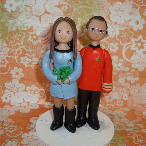 Sneaking a bit of geek into your big day? Geek's got totally Trekkie wedding toppers that you'll love.
Sneaking a bit of geek into your big day? Geek's got totally Trekkie wedding toppers that you'll love.