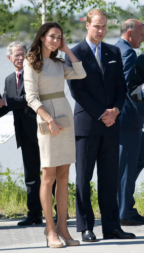 For a trip to Yellowknife's Somba K'e Civic Plaza, Kate donned a silk linen By Malene Birger dress in July 2011.
For a trip to Yellowknife's Somba K'e Civic Plaza, Kate donned a silk linen By Malene Birger dress in July 2011.