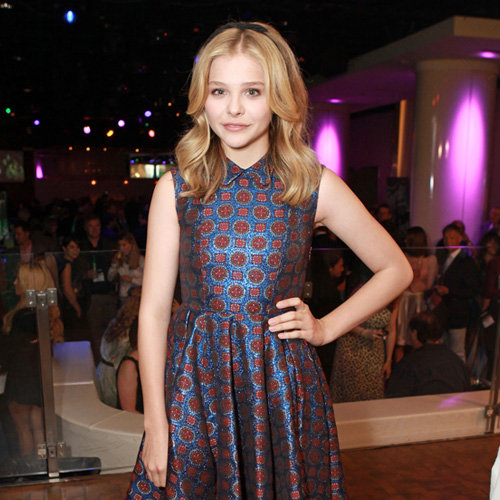 Chloe Moretz Printed Knee-Length Dress