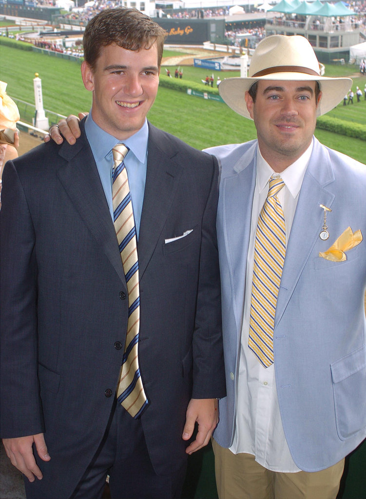 In 2004, Eli Manning and Carson Daly suited up to watch the races.
In 2004, Eli Manning and Carson Daly suited up to watch the races.