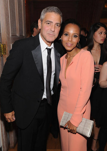 George Clooney posed with Kerry Washington.
George Clooney posed with Kerry Washington.