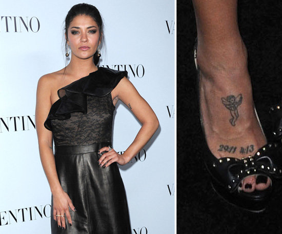 Gossip Girl's Jessica Szohr has a cherub and the numbers "29:11" and "4:13" etched on her foot.
Gossip Girl's Jessica Szohr has a cherub and the numbers "29:11" and "4:13" etched on her foot.