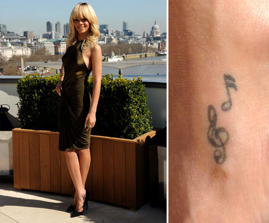 Rihanna got her first tattoos, two music notes, in 2006 at the start of her career.
Rihanna got her first tattoos, two music notes, in 2006 at the start of her career.
