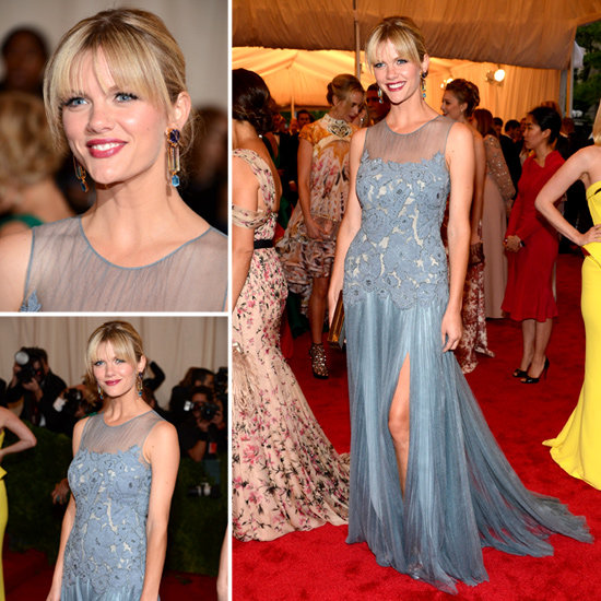 Pictures of Brooklyn Decker in Blue Tory Burch Dress on the Red Carpet at the 2012 Met Costume Institue Gala
