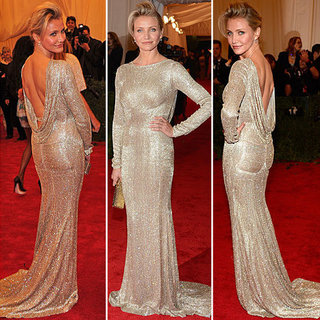 Pictures of Cameron Diaz in Shimmering Stella McCartney Dress on the Red Carpet at the 2012 Met Costume Institue Gala