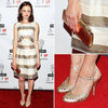 Alexis Bledel Metallic Dress at Lucille Lortel Awards