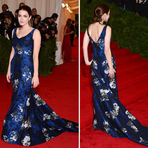 Pictures of Bee Shaffer in Blue Erdem Dress on the Red Carpet at the 2012 Met Costume Institue Gala