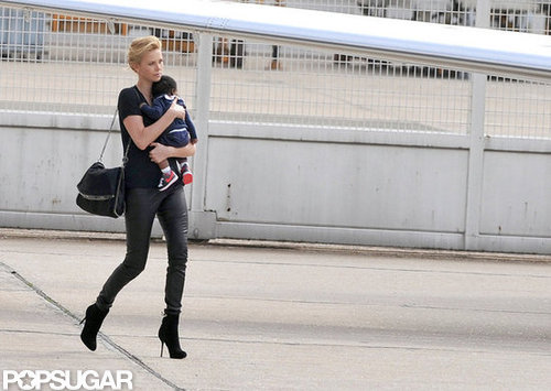 Charlize Theron wore black stilettos.
Charlize Theron wore black stilettos.
