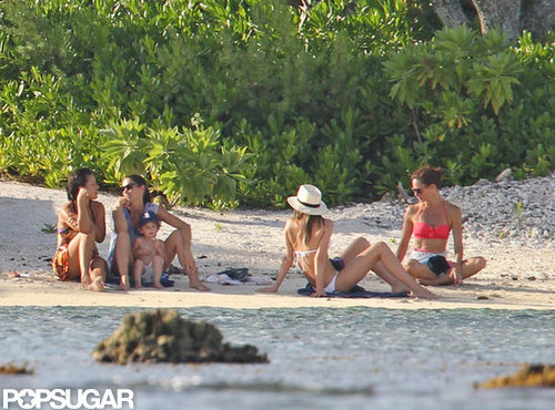 Miranda Kerr relaxed in the sand with husband Orlando Bloom and baby Flynn in Bora Bora.
Miranda Kerr relaxed in the sand with husband Orlando Bloom and baby Flynn in Bora Bora.