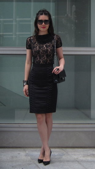 Lace top and Origami Skirt