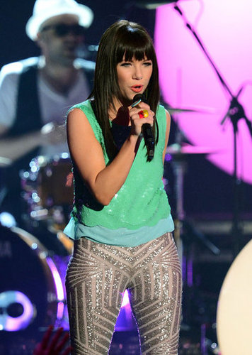 Carly Rae Jepsen performed her hit song "Call Me Maybe" at the May 2012 Billboard Music Awards.
Carly Rae Jepsen performed her hit song "Call Me Maybe" at the May 2012 Billboard Music Awards.